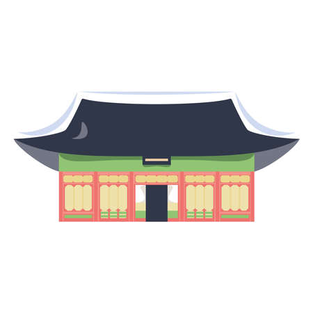 Isolated budokan asia places tourist famous icon- Vectorのイラスト素材