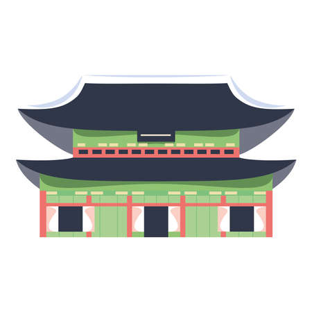 Isolated budokan asia places tourist famous icon- Vectorのイラスト素材