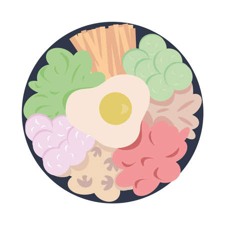 Isolated food asia places tourist famous icon- Vectorのイラスト素材