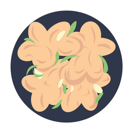 Isolated food asia places tourist famous icon- Vector
