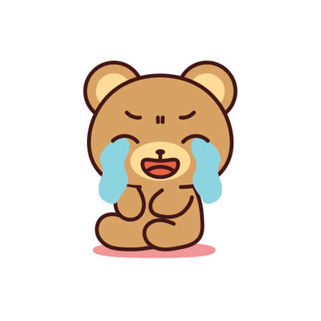 Isolated bear crying kawaii. Emoji of a bear - Vectorのイラスト素材