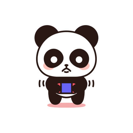 Isolated angry bear kawaii playing video games - Vectorのイラスト素材