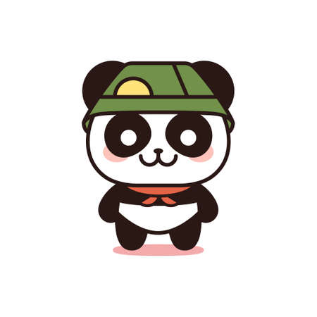 Isolated bear kawaii with scarf and hat - Vectorのイラスト素材
