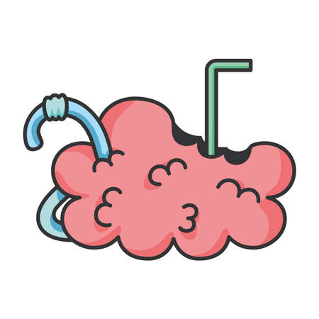 Isolated scary brain halloween season icon- Vectorのイラスト素材