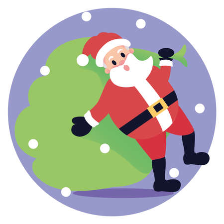 Isolated santa clauss gifts christmas time season icon- Vectorのイラスト素材