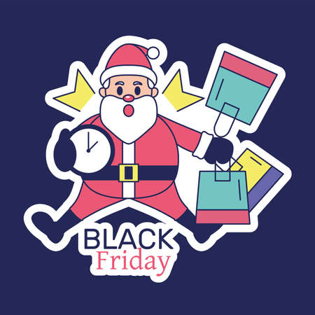 Isolated Santa clauss time black friday figure - Vectorのイラスト素材