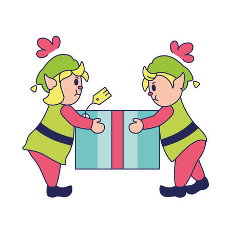 Isolated elf gifts black friday icon - Vectorのイラスト素材