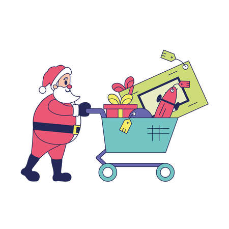 Isolated Santa clauss shop black friday icon - Vectorのイラスト素材
