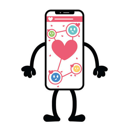 Isolated wall app smartphone emotion emoji icon- Vectorのイラスト素材