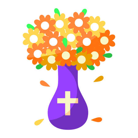 Isolated jar with flowers icon - Vector illustrationのイラスト素材