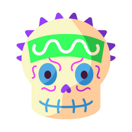 Isolated decorated traditional mexican skull - Vector illustrationのイラスト素材