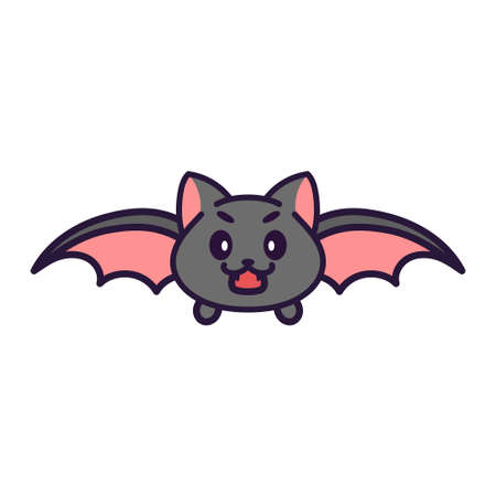 Isolated cute bat kawaii. Halloween icon - Vectorのイラスト素材