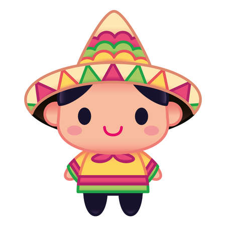 Isolated man mexican culture tradition icon - Vectorのイラスト素材
