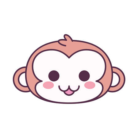 Isolated face emoji monkey baby funny iconのイラスト素材