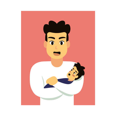Isolated father day dady baby cartoon - Vectorのイラスト素材