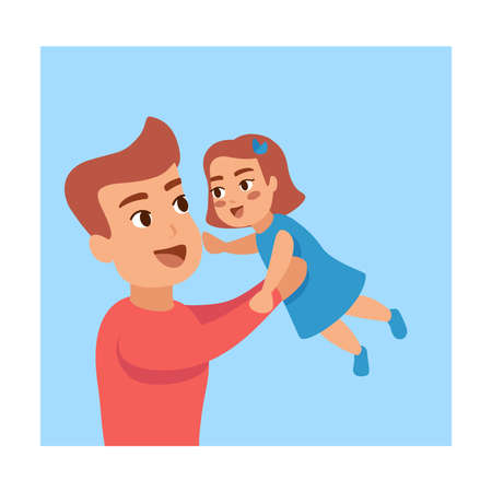 Isolated father day dady girl cartoon - Vectorのイラスト素材