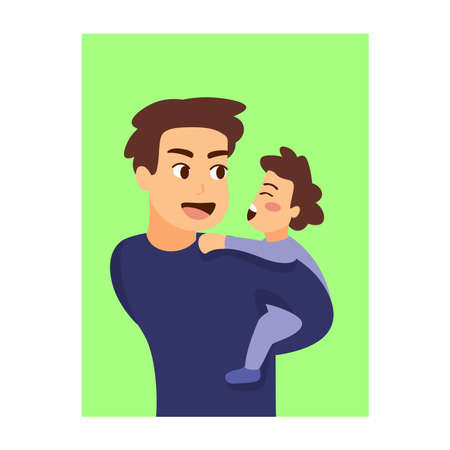 Isolated father day son baby cartoon - Vectorのイラスト素材