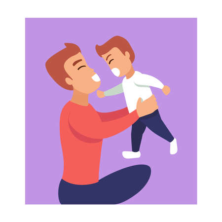 Isolated father day boy baby cartoon - Vectorのイラスト素材