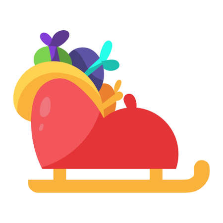 Isolated Santas sleigh icon. Christmas icon - Vector