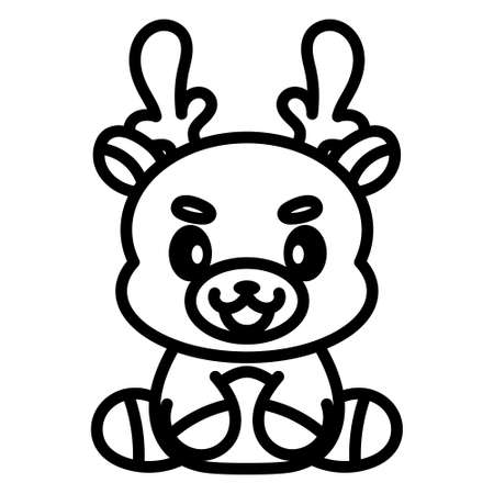 Isolated reindeer cartoon kawaii. Christmas icon - Vectorのイラスト素材