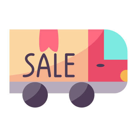 Isolated sales truck icon. Black friday - Vectorのイラスト素材
