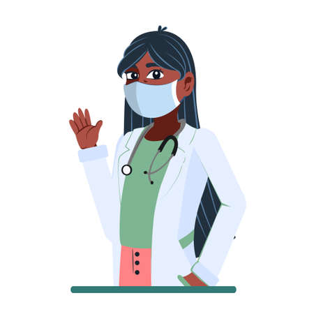 Isolated doctor wearing a face mask - Vector illustrationのイラスト素材
