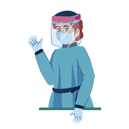 Isolated doctor wearing a face mask - Vector illustrationのイラスト素材