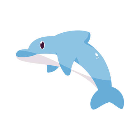 Isolated cartoon of a dolphin - Vector illustrationのイラスト素材
