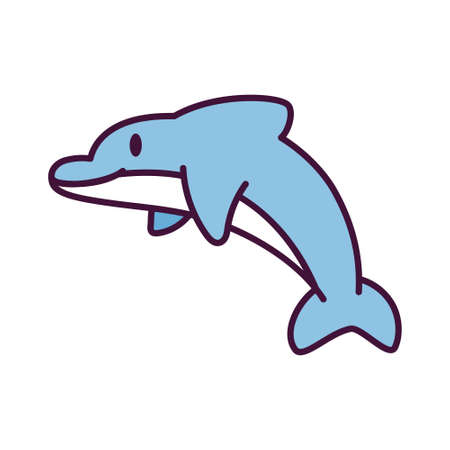 Isolated cartoon of a dolphin - Vector illustrationのイラスト素材