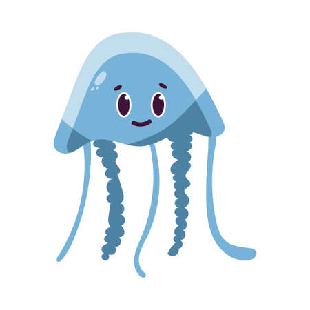 Isolated cartoon of a jellyfish - Vector illustrationのイラスト素材