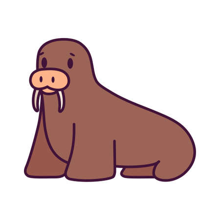Isolated cartoon of a walrus - Vector illustrationのイラスト素材