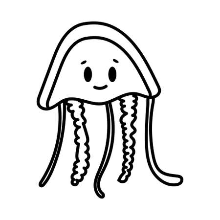 Isolated cartoon of a jellyfish - Vector illustrationのイラスト素材
