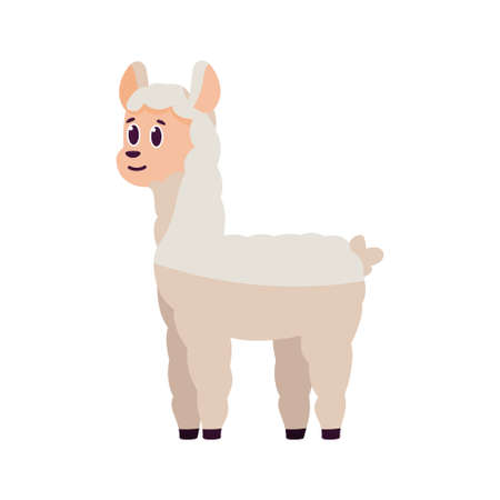 Isolated cartoon of an alpaca - Vector illustrationのイラスト素材