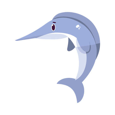 Isolated cartoon of a swordfish - Vector illustrationのイラスト素材