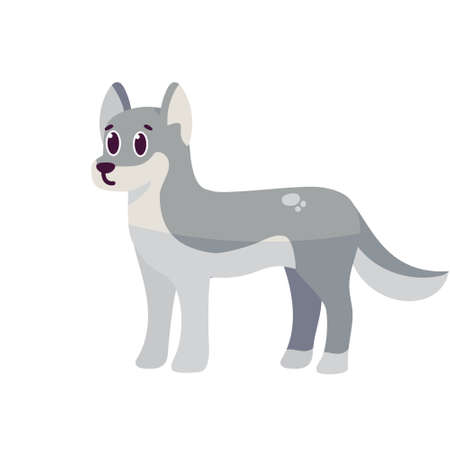 Isolated cartoon of a wolf - Vector illustrationのイラスト素材