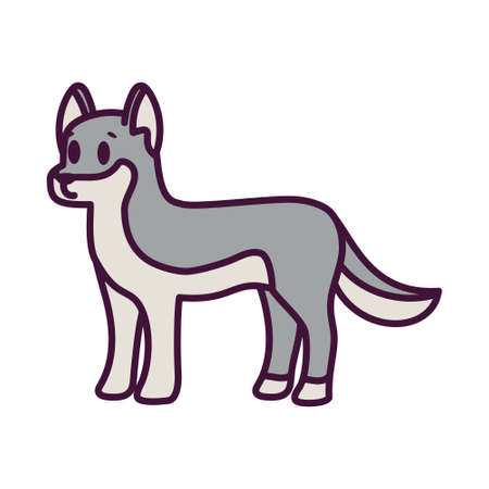 Isolated cartoon of a wolf - Vector illustrationのイラスト素材
