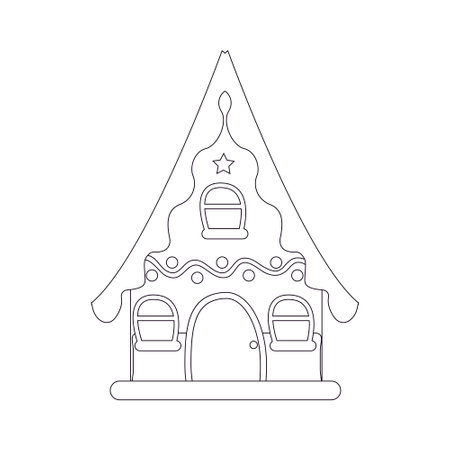 Isolated christmas house with candy decorations. Vector illustrationのイラスト素材