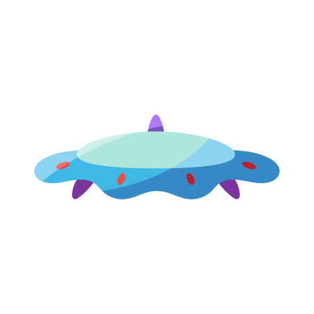 Isoalted cartoon of an ufo - Vector illustrationのイラスト素材