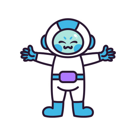 Isolated cartoon of a happy astronaut - Vector