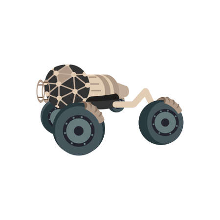 Isolated lunar roving vehicle. Lunar exploration mission - Vectorのイラスト素材
