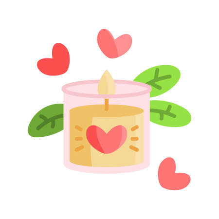 Isolated cute romantic candle. Valentines day - Vectorのイラスト素材