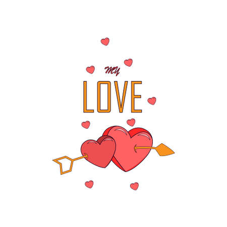 Isolated arrow hearts. Valentines day - Vector illustrationのイラスト素材