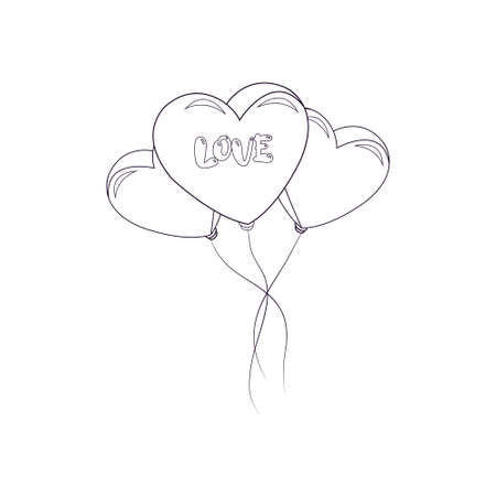 Isolated heart balloonsのイラスト素材