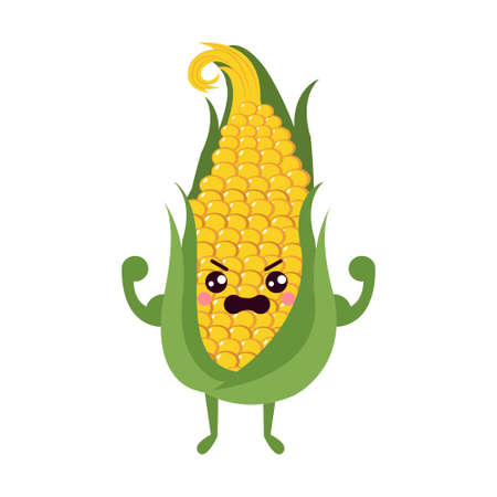 Isolated corn cob cartoon - Vector illustrationのイラスト素材