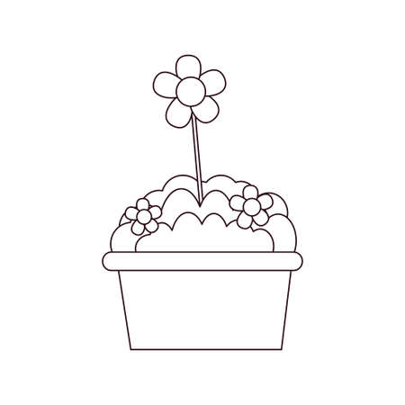 Isolated flowers in a pot icon - Vectorのイラスト素材