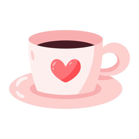 Isolated coffee cup with a heart - Vectorのイラスト素材