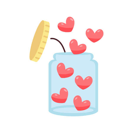 Hearts in a jar. Valentines day - Vector illustrationのイラスト素材