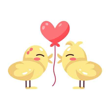 Isolated romantic bird couple. Valentines day - Vectorのイラスト素材