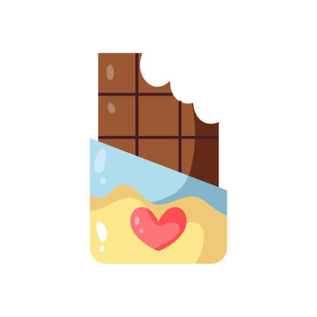 Isolated chocolate bar with hearts. Valentines day - Vectorのイラスト素材