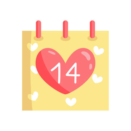 Isolated valentines calendar. Valentines day - Vector illustrationのイラスト素材